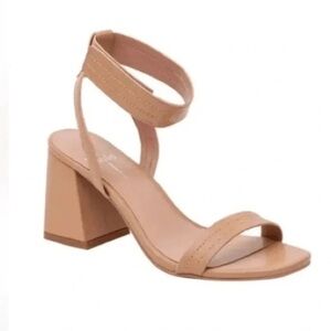 Paola Nude Ankle Strap Open Toe Heeled Sandals Size 10